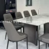 ComBo Bàn Đá Vi Tinh Thể 160cm Và 6 Ghế Họa Tiết Chằn Trám