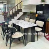 ComBo Bàn Đá Vi Tinh Thể 160cm Và 6 Ghế Gỗ Đệm Tròn Ash 5 ComBo Bàn Đá Vi Tinh Thể 160cm Và 6 Ghế Gỗ Đệm Tròn Ash