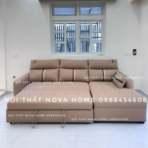 Sofa Giường Kéo Da Bò Thông Minh