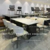 ComBo Bàn Đá Thạch Anh Và 8 Ghế Royal Liền Khối 4 ComBo Bàn Đá Thạch Anh Và 8 Ghế Royal Liền Khối